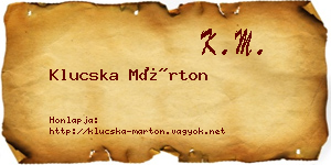 Klucska Márton névjegykártya